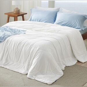 NEW Bedsure Cooling Comforter Queen Size - Moisture Wicking-White- 88x88 In